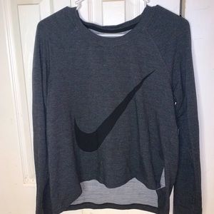 NIKE warm grey and black crewneck